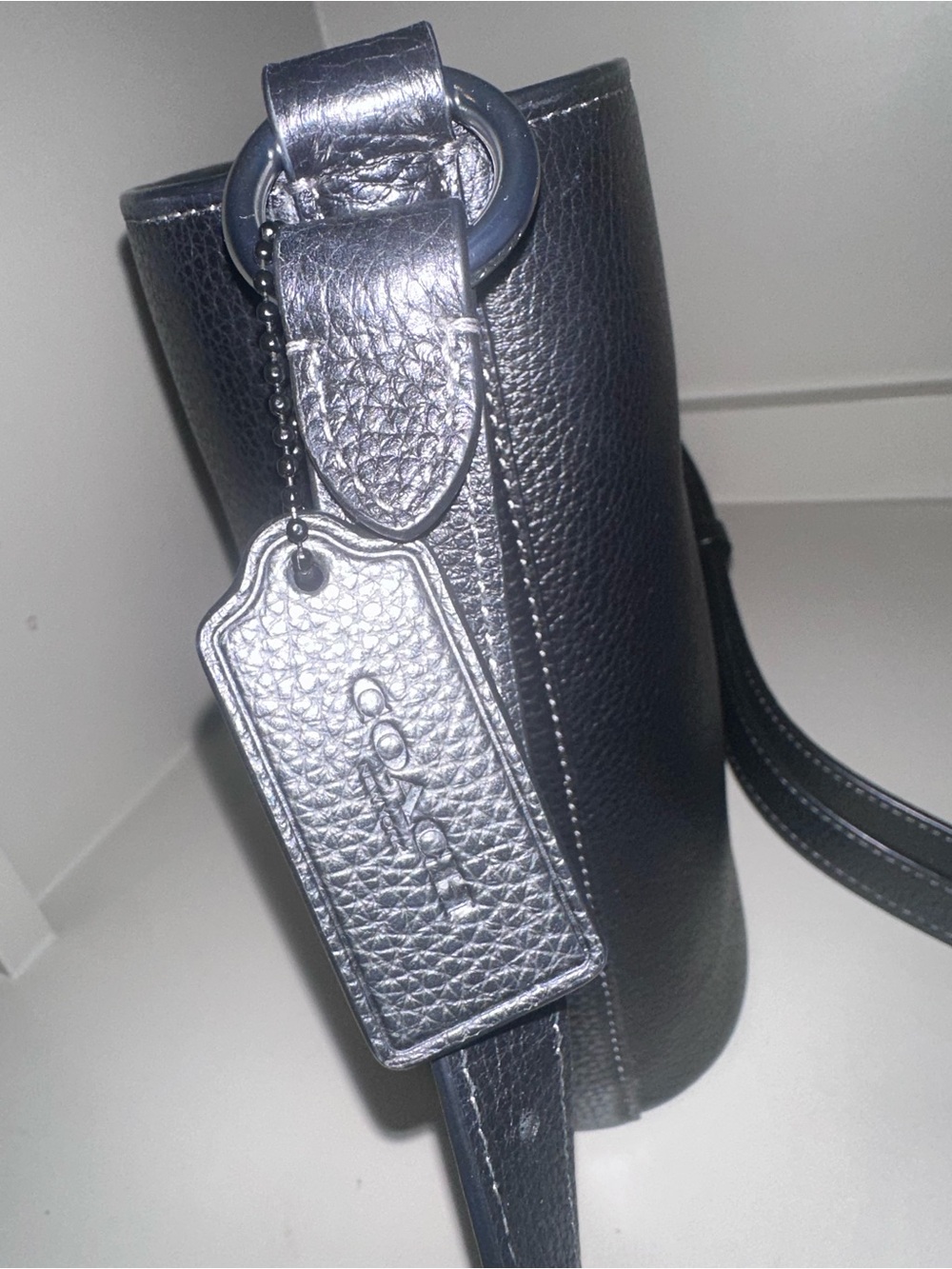 Coach Black Pebbled Leather Bucket Shoulder Bag - Picture 5 of 6